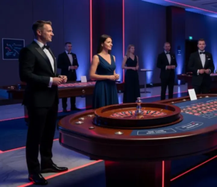 Elegancka ruletka eventowa podczas wieczornego wydarzenia biznesowego